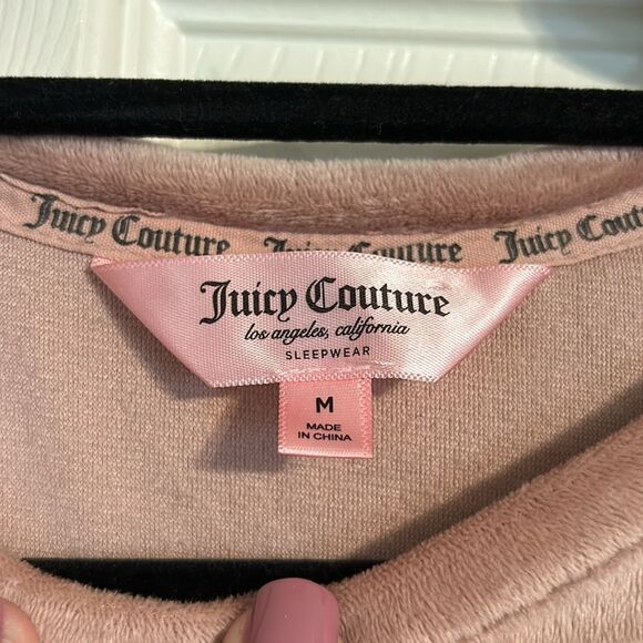 JUICY COUTURE Size Medium Rose Pink Silver Bling Spellout Loungewear Intimates - Picture 4 of 7